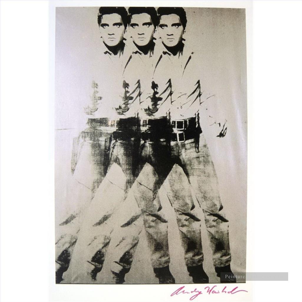 Triple Elvis Andy Warhol Oil Paintings